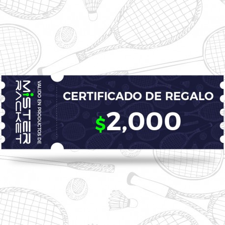 CERTIFICADO DE REGALO $2000